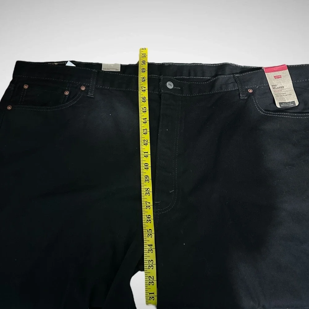 Levis Jeans Men's 52 X 34 Solid Black 550 Relax Fit Brand new Y2K Baggy Straight